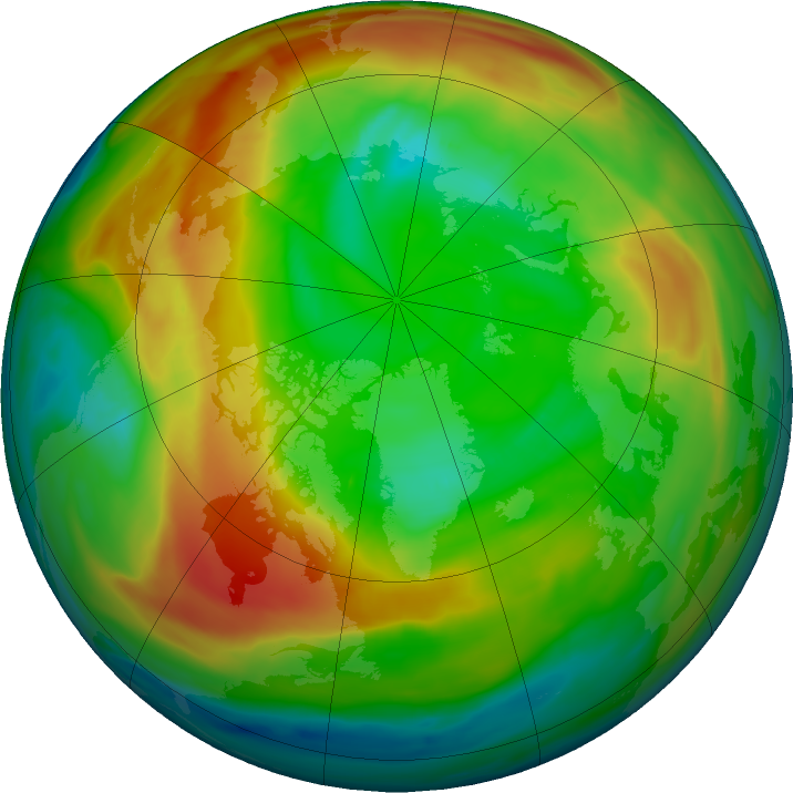 Arctic ozone map for 12 February 2022